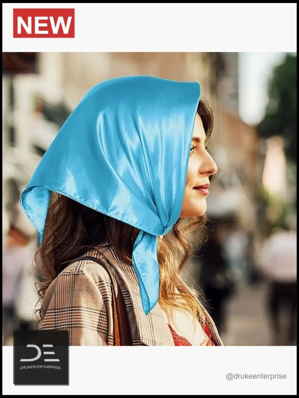 Retro Chiffon Square Ribbon Neck Scarf Satin Handkerchief